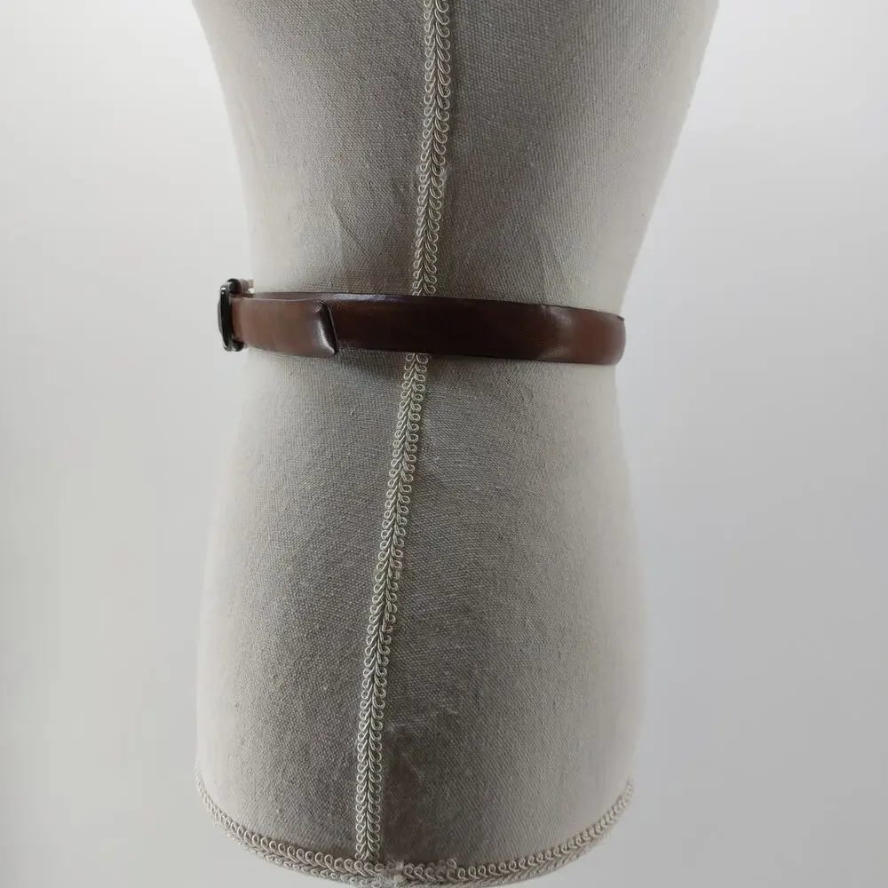 Lauren Ralph Womens Belt Small Brown Leather Grandmacore